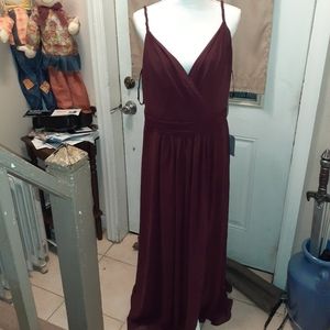 Bill levkoff Nordstrom floor model formal, bridesmaids dress size 16 color wine